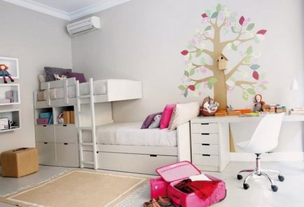 Proiectați o cameră pentru copii pentru două idei de fete