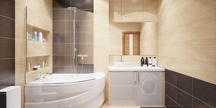 A design a polcokon a fürdőszobában - a helyzet az otthoni belső kialakításuk és berendezésük a lakásban