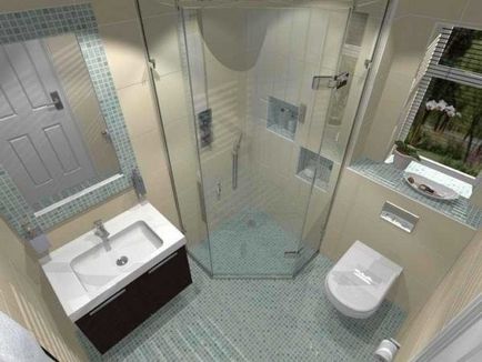 Fürdőszoba tervezés 2-3 méter elrendezés, funkciók, fotók