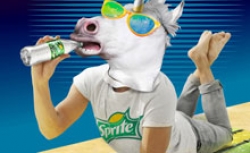 Unicorn privind publicitatea surfing de castravete sprite de băuturi, newstime de produse alimentare - știri despre piața produselor alimentare