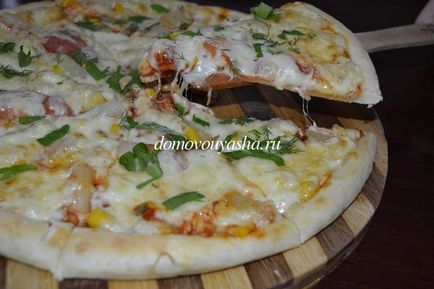 Pizza hawaiană cu ananas și pui