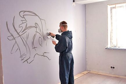 Graffiti a belső lakóterek - hol kell alkalmazni, és hogyan kell megvalósítani a flancos ház