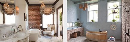Idei de design baie cu ziduri din caramida, 17 fotografii