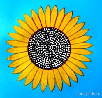 Як намалювати і виконати розмальовку соняшник