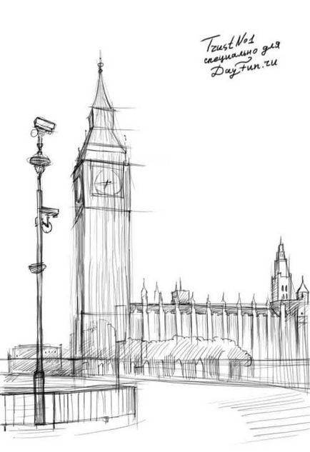 Hogyan kell felhívni a ceruzát fokozatosan Big Ben - 10 top London látnivalók