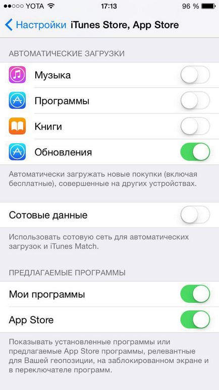 Hogyan kapcsoljuk ki a kínált programok az iPhone képernyőjén, vélemények és a legfrissebb híreket az iPhone