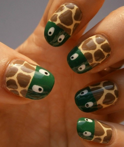 Як зробити на нігтях малюнок жирафа