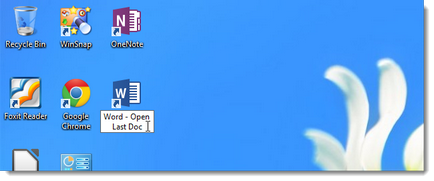 Як створити ярлик для останнього відкритого документа в word 2013