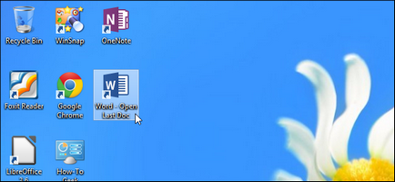 Як створити ярлик для останнього відкритого документа в word 2013