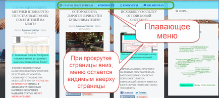 Як закріпити меню у верхній частині сторінки при прокручуванні вниз - блог петра і Марії Лунегова