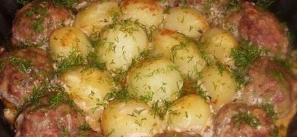 Cartofi cu ciuperci în rețeta de mâneci cu o fotografie