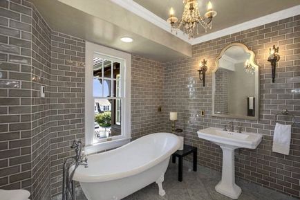 Цегляна стіна в інтер'єрі ванної кімнати-стильно і зухвало!