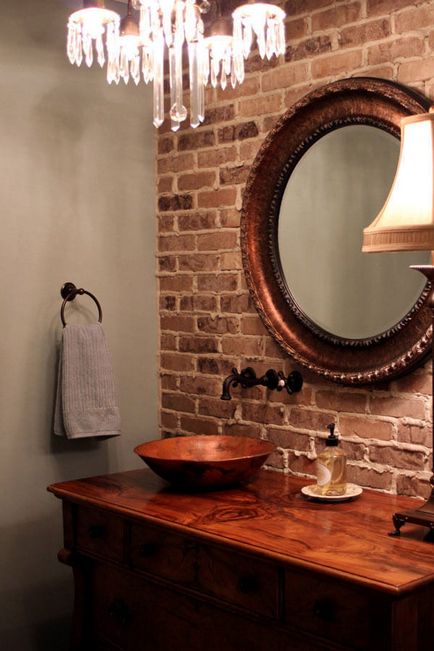 Цегляна стіна в інтер'єрі ванної кімнати-стильно і зухвало!
