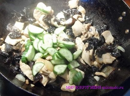 Китайська кухня куряче філе з грибами і огірком, світ навколо мене