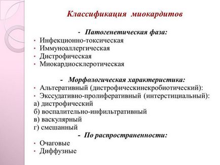 Класифікація міокардитів - по віз, за ​​течією, патологічна анатомія