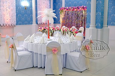 Композиція у весільному оформленні з гортензії і троянд - Артмікс декор