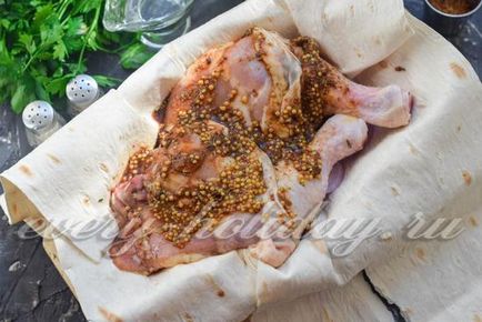 Carne de pui în pâine pita în cuptor, rețetă cu fotografie