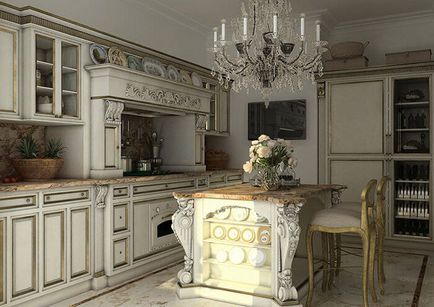 Bucătării în stil baroc - desene foto și sfaturi pentru decorare