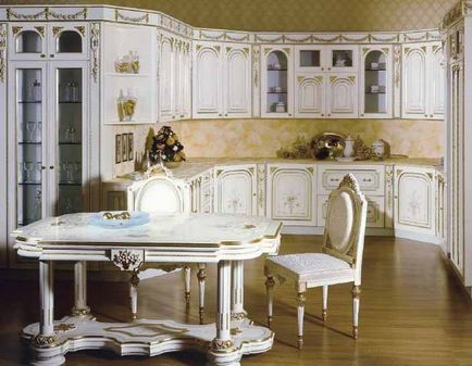 Bucătării în stil baroc - modele de fotografii și sfaturi pentru decorare