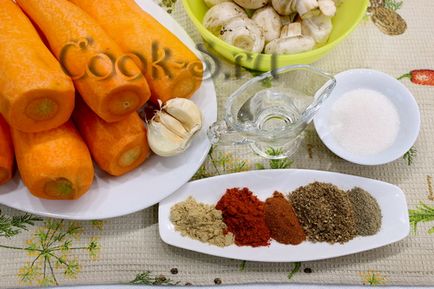 Морква по-корейськи з грибами - покроковий рецепт з фото, закуски