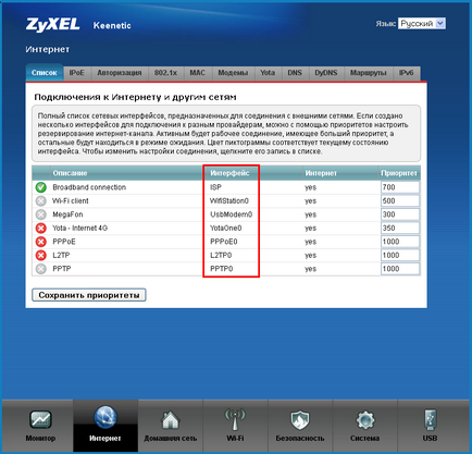 Configurarea aliasului ip - keenetic