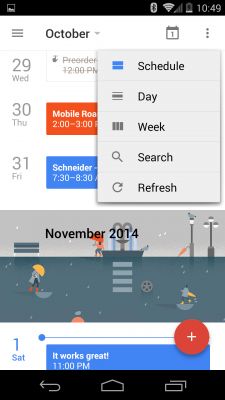 Оновлений календар від google став доступний для скачування