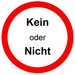 Denial of használó «kein» vagy «nicht», német online