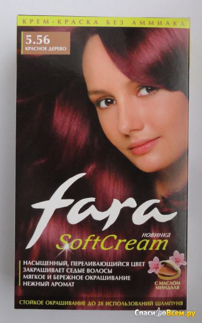 Відгук про стійка крем-фарба для волосся без аміаку fara softcream з маслом мигдалю № червоне