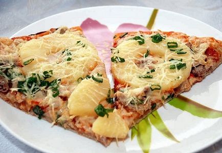 Pizza cu rețete de ananas și pui, ls