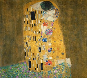 Kiss, Gustav Klimt - descrierea picturii