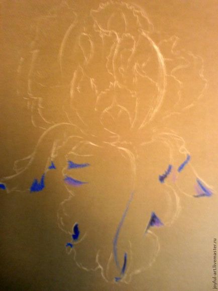 Desen iris albastru cu pastel de ulei - târg de maeștri - manual, manual