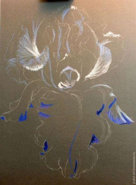 Малюємо блакитний ірис олійною пастеллю - ярмарок майстрів - ручна робота, handmade