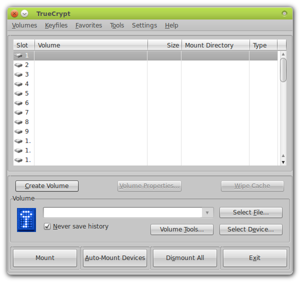 Шифрування в linux c використанням програми truecrypt, linuxspace