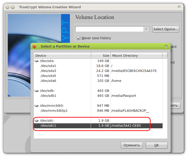 Encryption TrueCrypt segítségével linux c program linuxspace