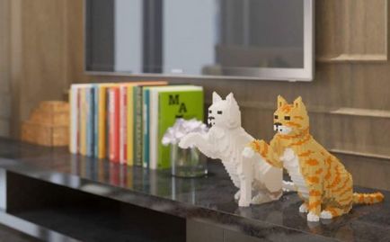 Sculpturi de pisici din lego (26 fotografii)