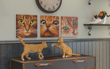 Sculpturi de pisici din lego (26 fotografii)
