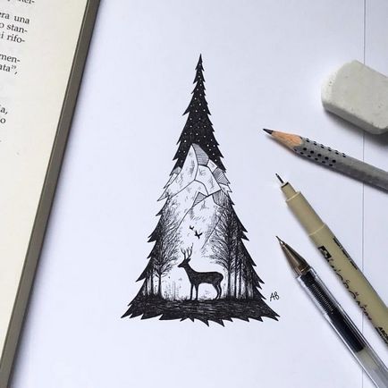Стильні малюнки звичайної гелиевой ручкою від Альфреда баша