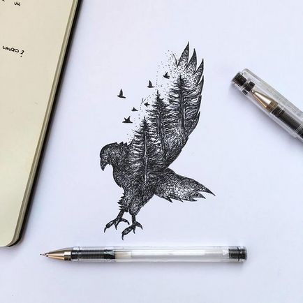 Стильні малюнки звичайної гелиевой ручкою від Альфреда баша