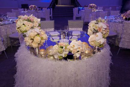 Imagine de masă pentru luna de miere, compoziție pe masa de nou-născuți, decorare de masă de nuntă, iluminare