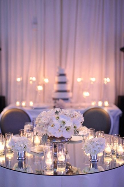 Imagine de masă pentru luna de miere, compoziție pe masa de nou-născuți, decorare de masă de nuntă, iluminare