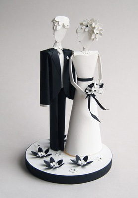 Păpuși de nuntă din hârtie - realizate manual de casă
