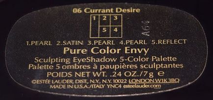 Umbre estee lauder pură culoare invidie sculptură eyeshadow 5 culori paletă 06 dorința de coacăz