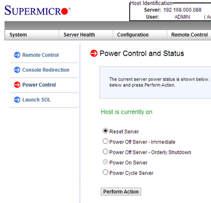 Administrare la distanță (ipmi, kvm-over-ip, medii virtuale) pe serverul adevărat gladius de sistem