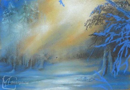 Lessons in festmény - a futó téli nap