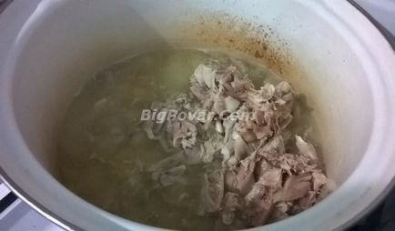 Вкусна домашна пиле яхния с ечемик за зимата в банки рецепта със снимки, стъпка по стъпка
