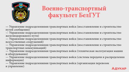 Військові факультети у вузах білорусі