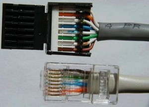 Схеми обтиску (терморегулятори) кабелю кручених пар в вилці rj-45 в фотографіях, детально