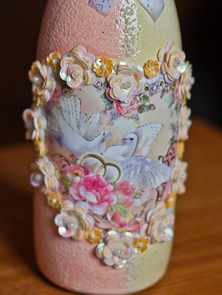 decoupage pezsgő