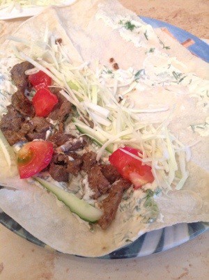 Acasă shawarma cu carne de porc și sos pentru shawarma, blog nejlochki