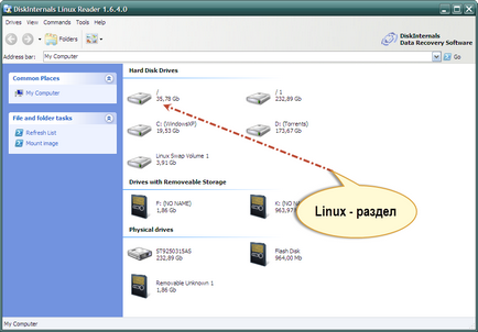 Hozzáférés a linux-szakaszok ki a Windows, Linux bemutató